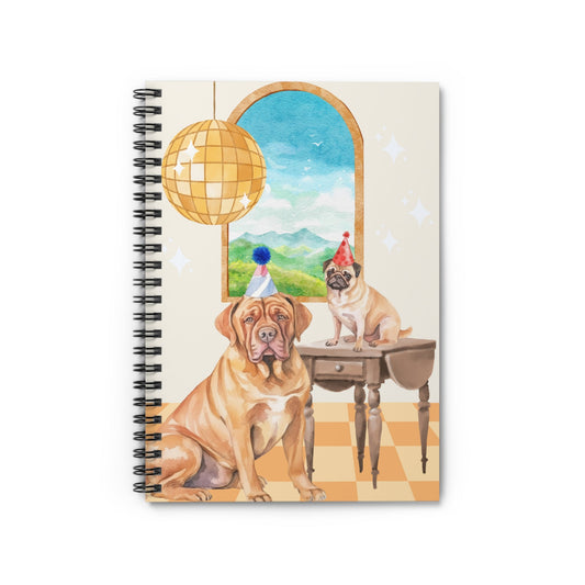 Pug and thug disco ball party notebook - The muggin shop